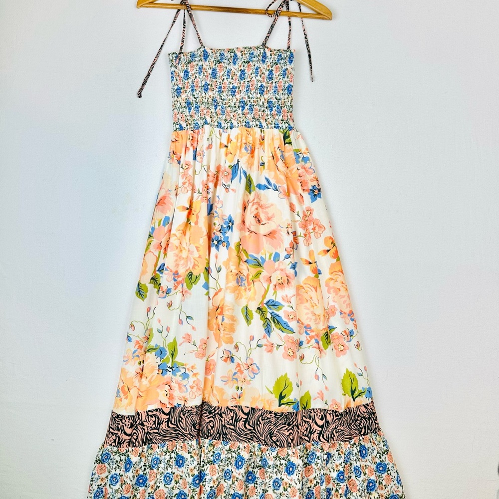 Maaji Floral Maxi Dress in Peach, Blue, Green, Black
